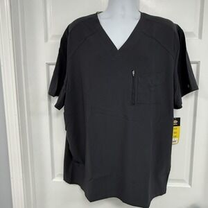 NWT Dickies Mens 3XL Scrub Top Pewter Gray Retro Scrubs Stretch Uniform Nurse